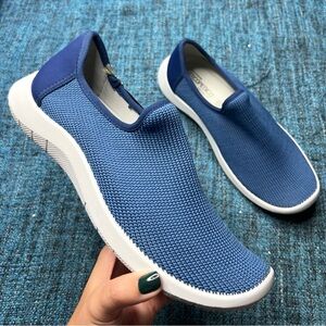 Arcopedico Gaia Stretch Slip On Comfort Shoes Woven Blue Euro 42 or US 10.5-11